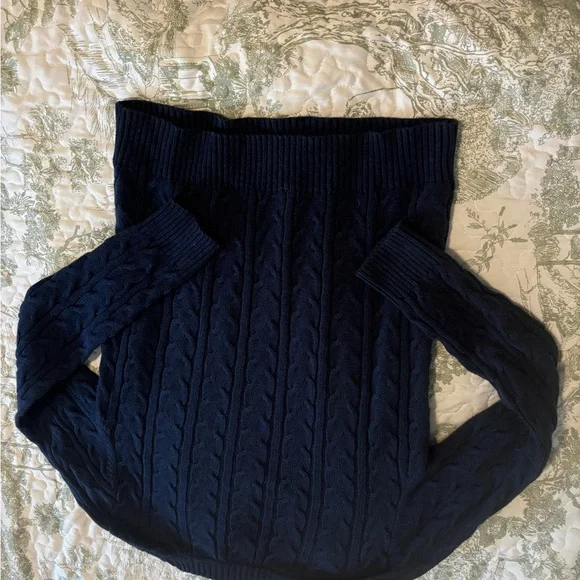 Croft & Barrow sz S Navy Blue V-Neck Sweater cable knit cotton layering preppy - Picture 15 of 15